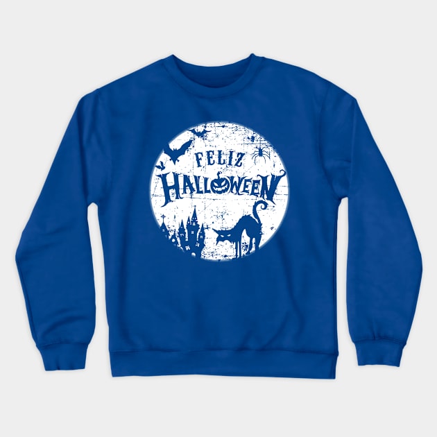 Feliz Halloween - grunge design Crewneck Sweatshirt by verde